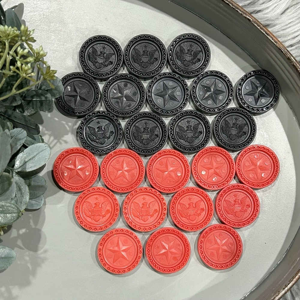 Milton Bradley Connect Four 26 Piece Checkers Game Piece Replacements 1974